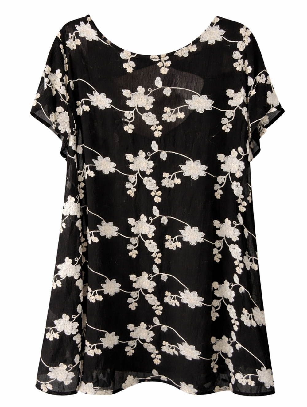 Umgee Black Midi Hi Low Dress Floral Chic Embroidery Boho Small